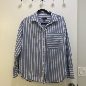 Banana Republic Blue and White Striped Shirt
